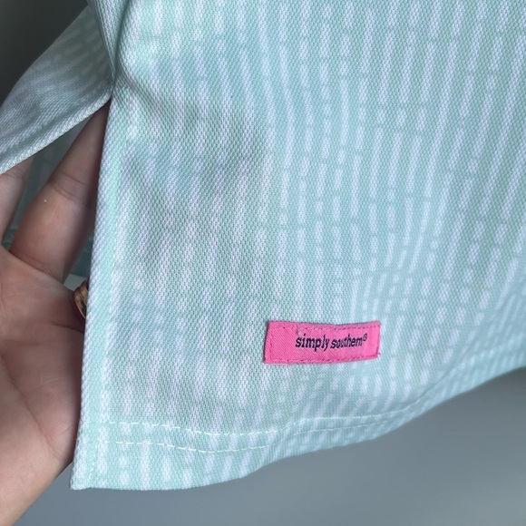 Simply Southern Mint Striped Short Sleeve Shift Dress - Large - Picture 5 of 12